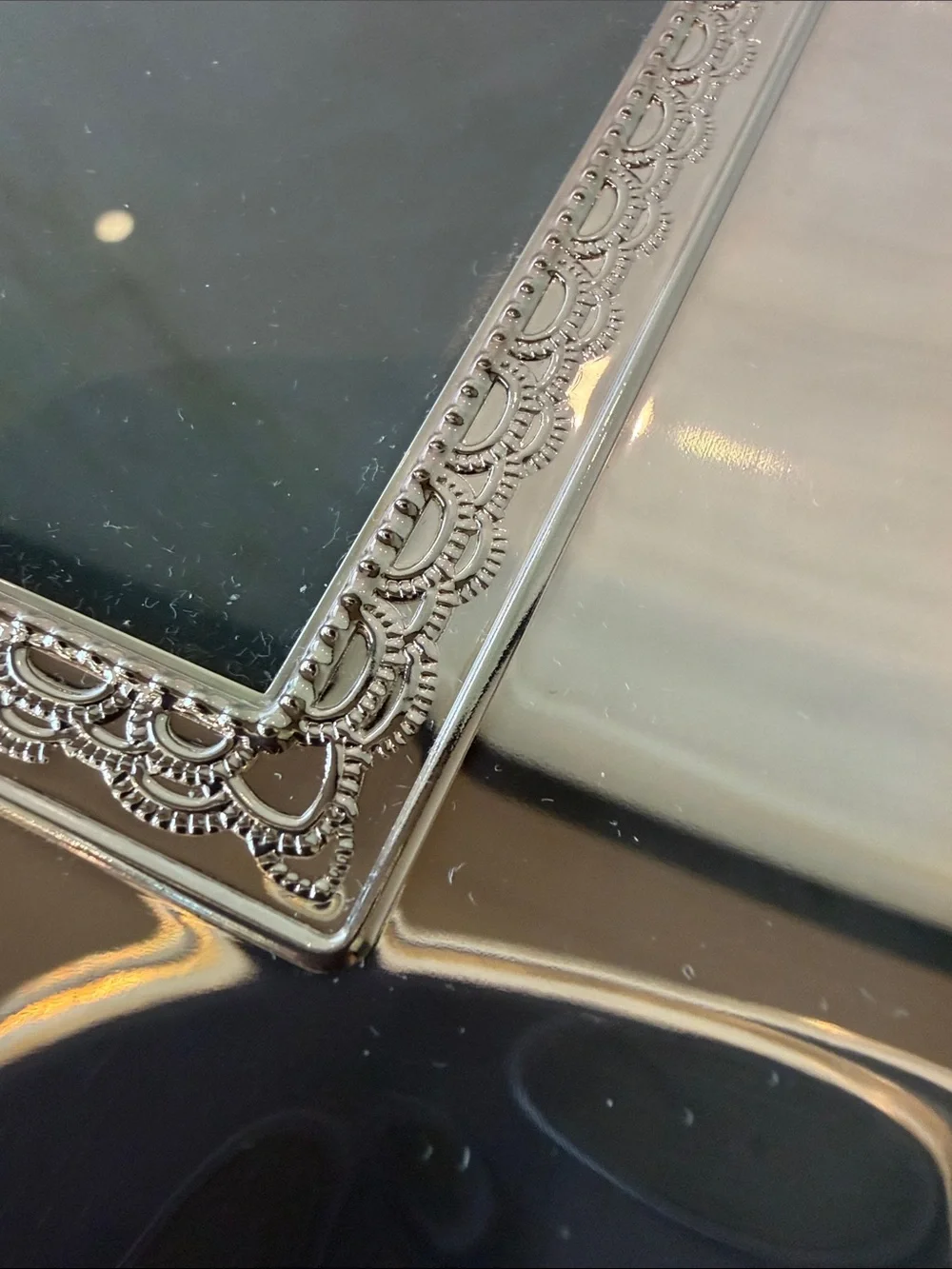 Waterford Polished Silver Picture Frame with Decorative Inner Border